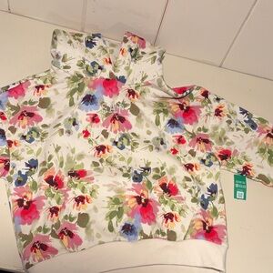 GAP Floral Hoodie with Red and Blue Accents